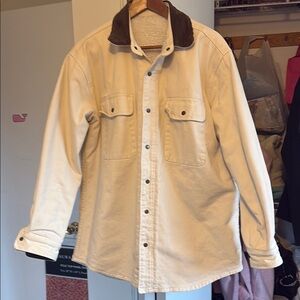 Women’s  Cream Jacket with Brown Collar